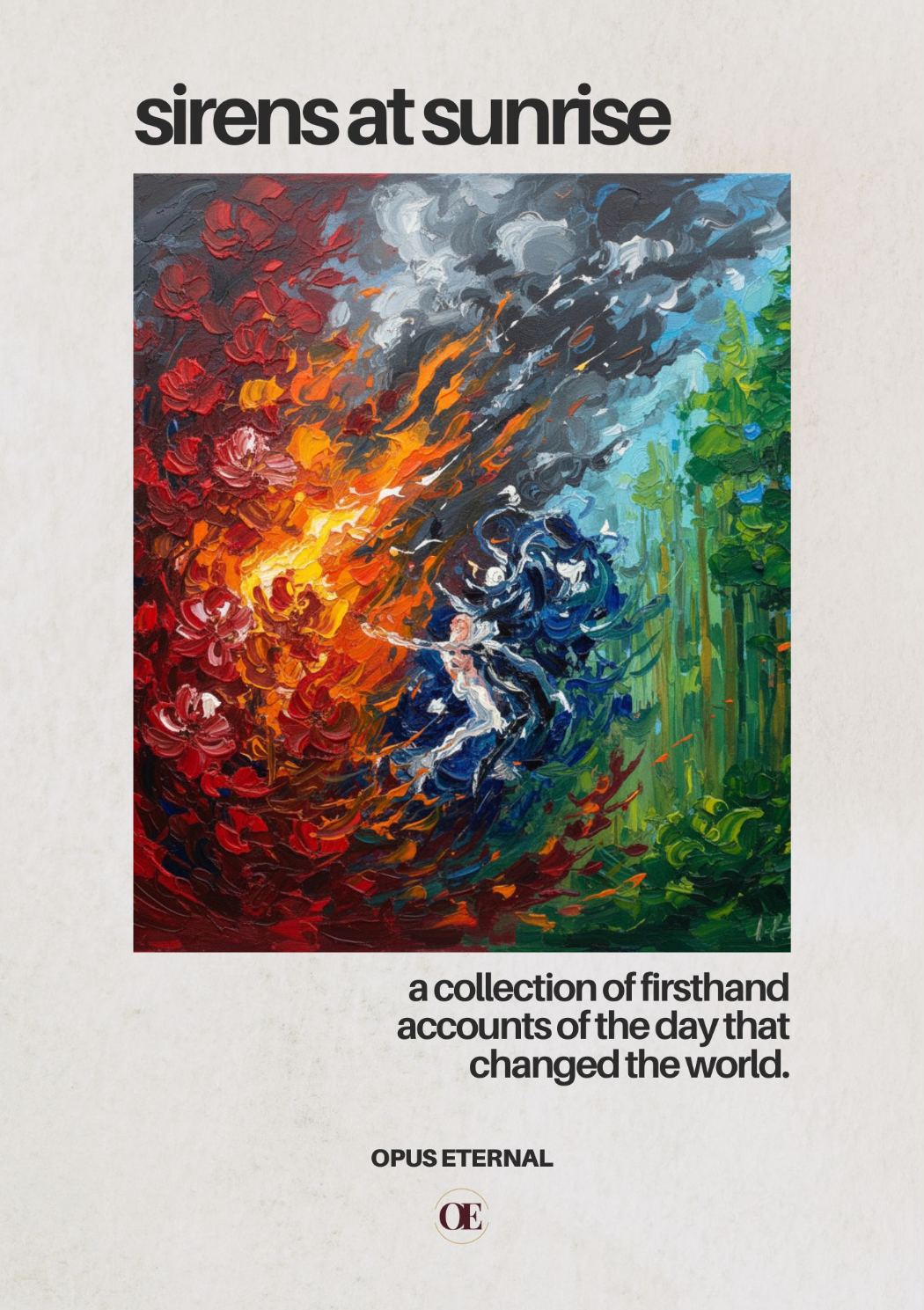 Front cover of Sirens at Sunrise: a collection of firsthand accounts of the day that changed the world, published by Opus Eternal